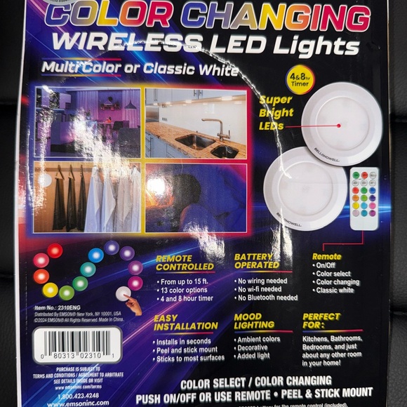Color Changing Wireless LED Lights 5 sets - Picture 2 of 2